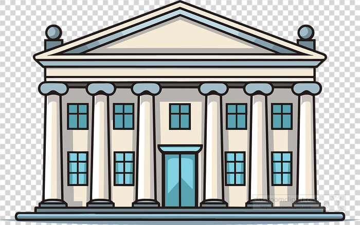 bank building exterior with large columns