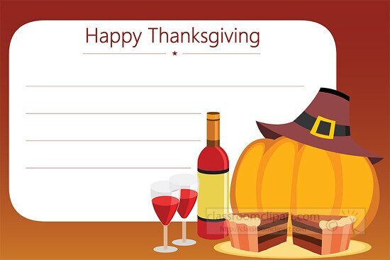 banner with pumpkin happy thanksgiving day celebration clipart