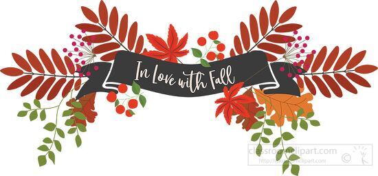 banner with text in love with fall