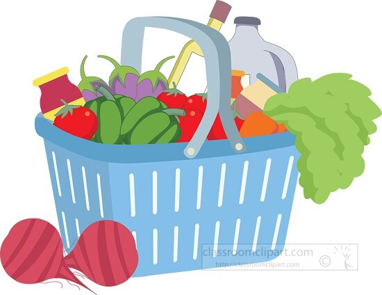 grocery basket clipart