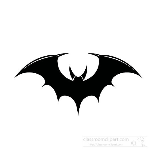 bat black and white clipart