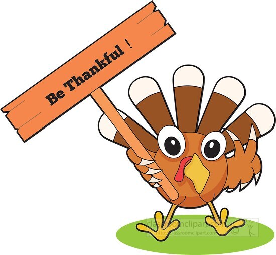 Be Thankful at Thanksgiving Clipart