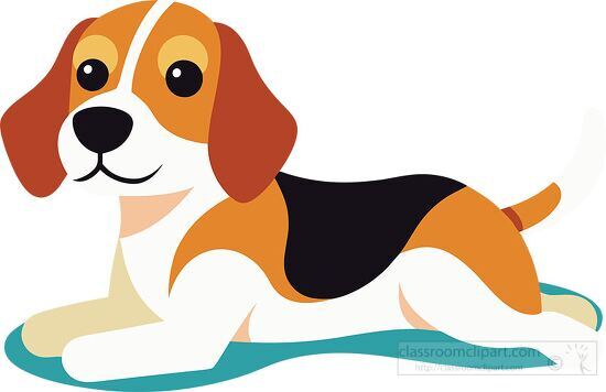 beagle dog on all four legs clipart