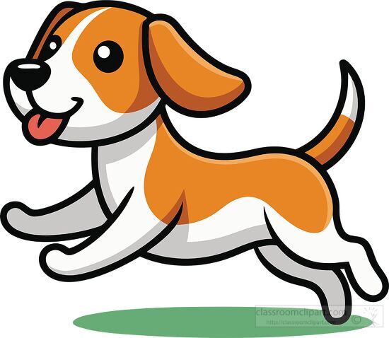 beagle dog running clipart