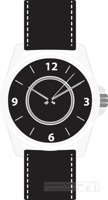 beautiful black watch for man gray color clipart