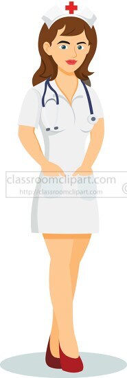 beautiful nurse standing full pose clipart 6227