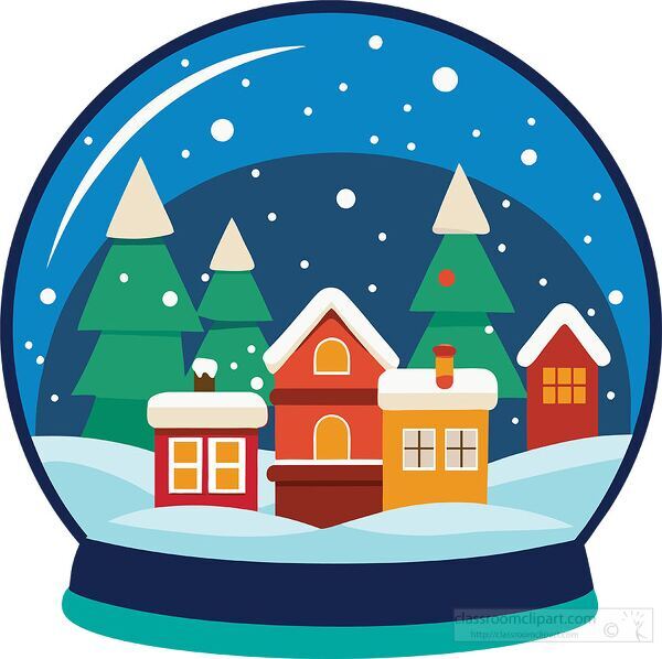 beautiful snow globe showcasing a winter village with houses and