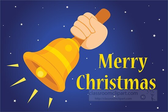 bell in hand merry christmas clipart