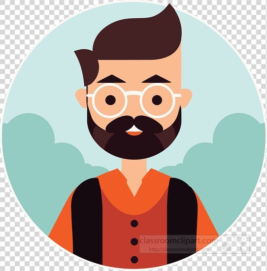bespectacled man with a beard and mustache