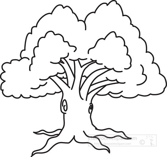 fall tree clipart black and white