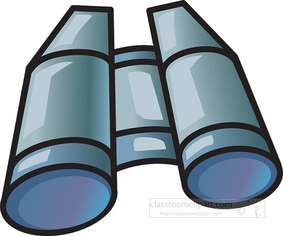 binoculars cartoon style clipart