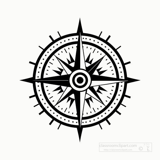 black and white compass design