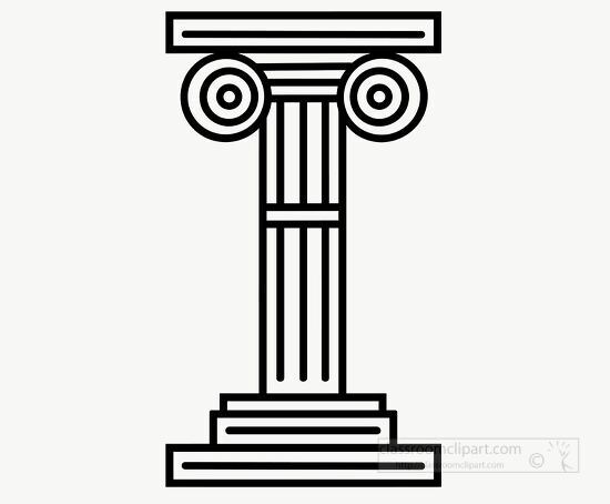 black and white illustration of an ancient Greek column