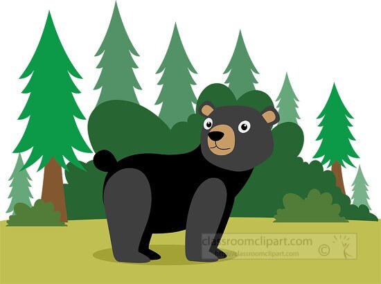 cute black bear clipart