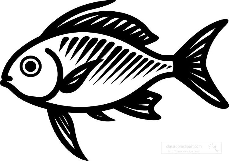 Icons-black outline fish icon style