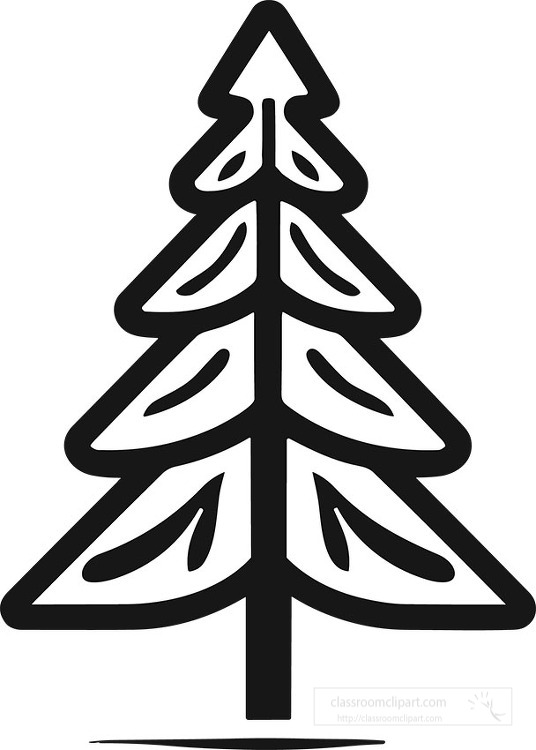 black outline icon christmas tree 2