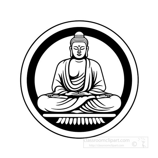 black outline of buddha