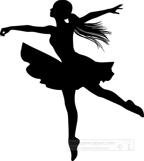 black silhouette of a ballet dancer