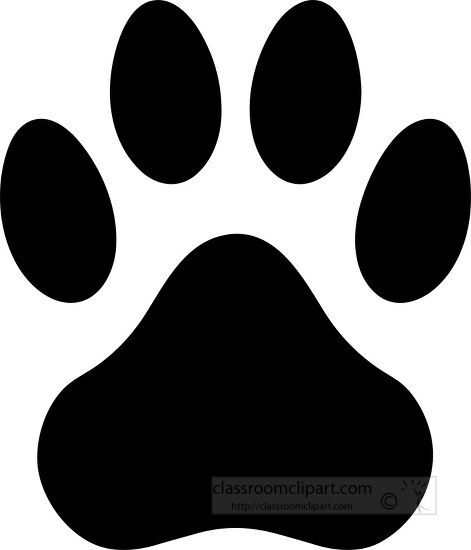 black silhouette of a large animal paw