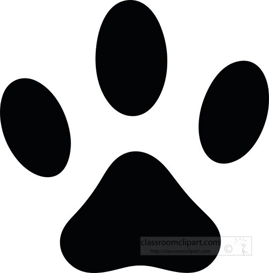 black silhouette of an animal paw