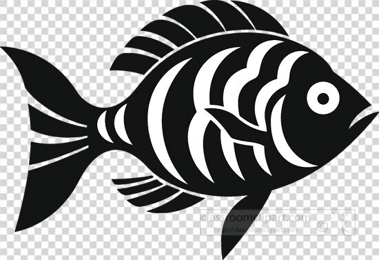 black stripped silhouette of a generic fish