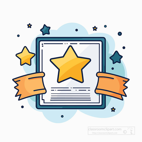 blue achievement certificate blue background clip art