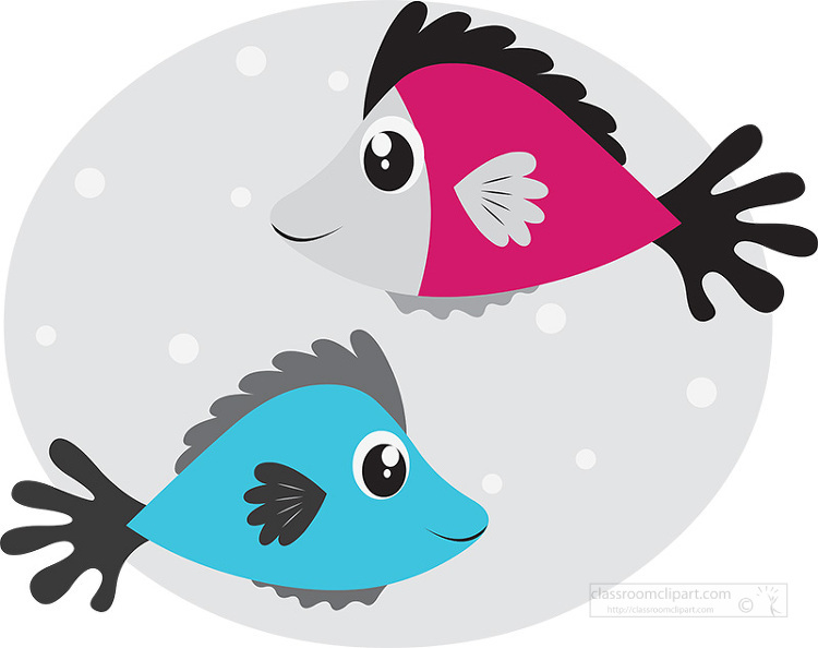 Animal Gray White Clipart-blue and orange fish with a red and blue tail  swimming in water