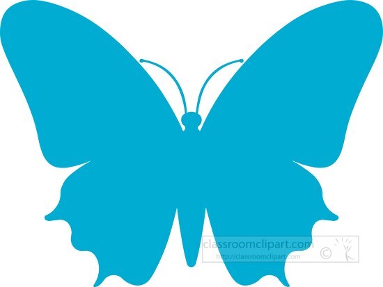 blue butterfly insect with silhouette clip art