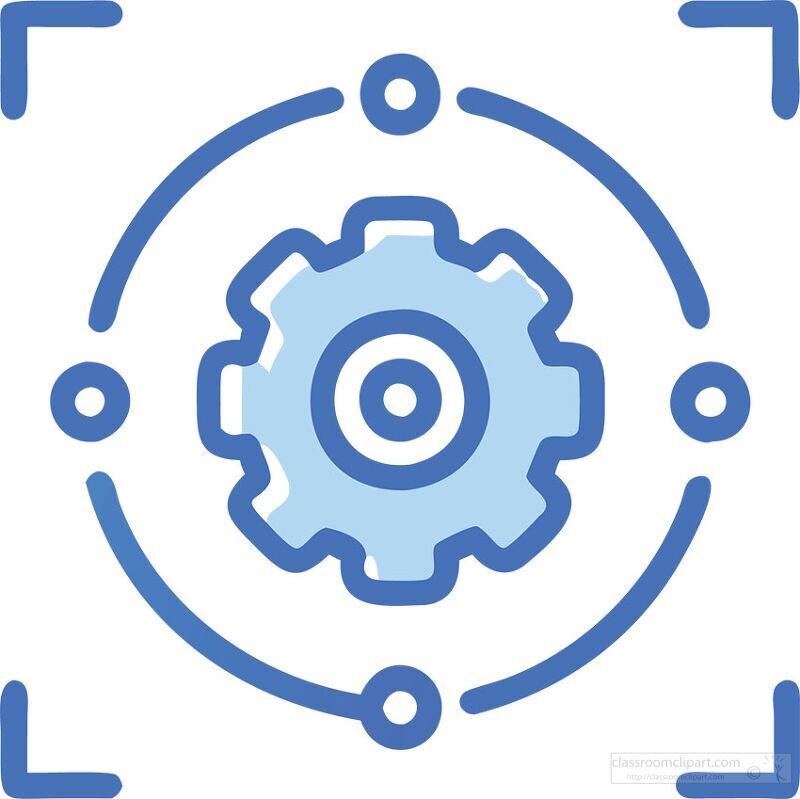 blue gear icon symbolizing settings or system configuration