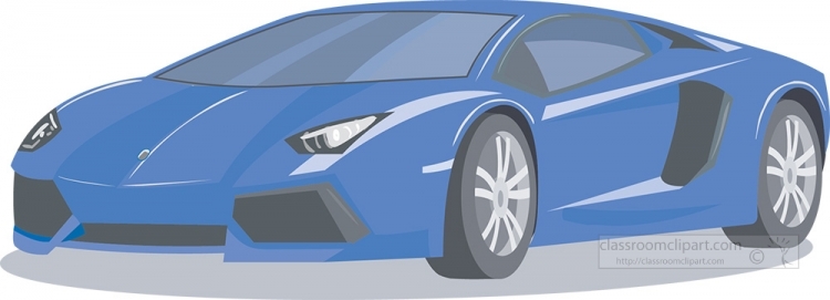 blue lamborghini sports car clipart