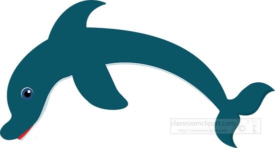 blue white dolphin white background clipart