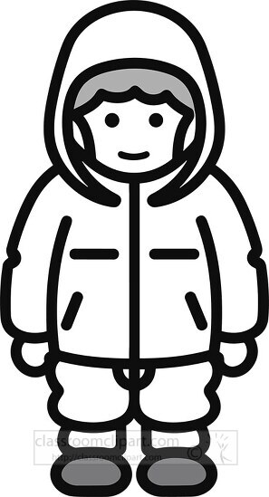 body covered with warm clothing black outline