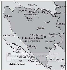 Bosnia Herzegovina country map gray color