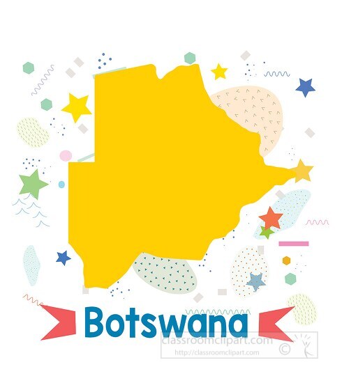 Botswana illustrated stylized map