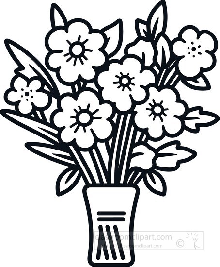 Pictures Of Flowers Clip Art Black And White Infoupdate