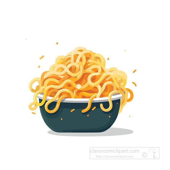 bowl of overflowing noodles clip art