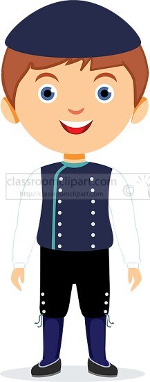boy in national costume iceland clipart 2