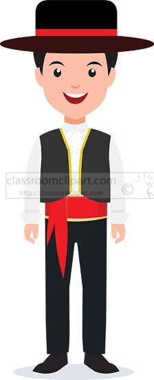 boy in national costume spain clipart