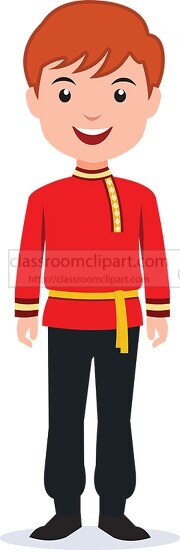 boy in russian traditional costume russia clipart
