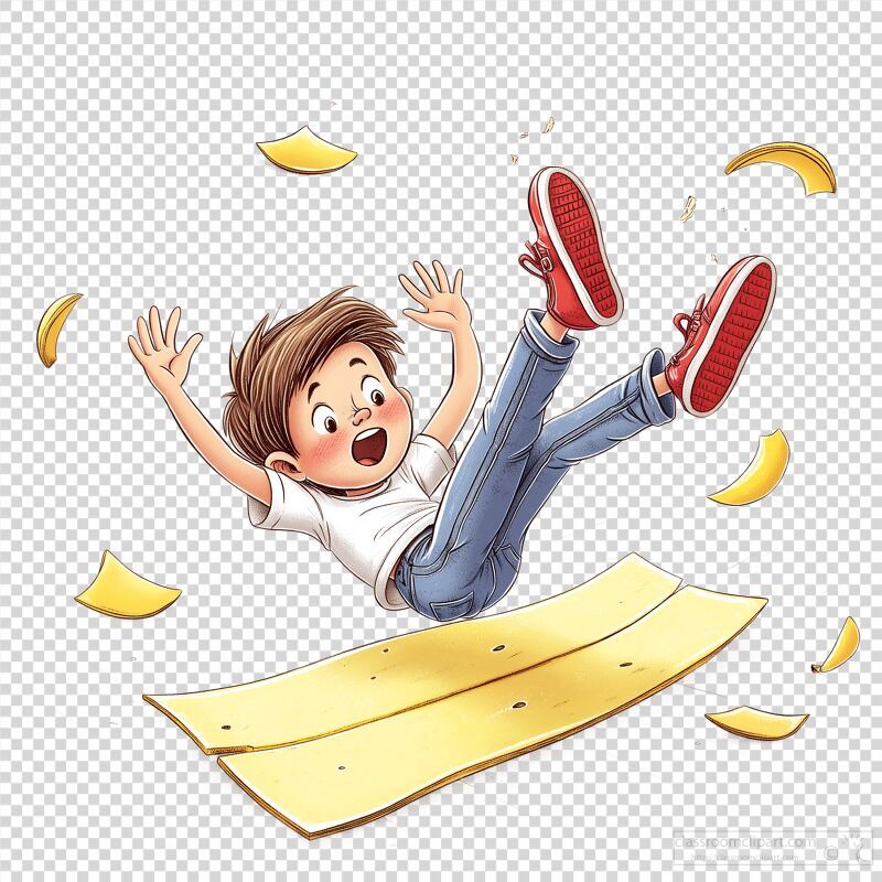 Boy Joyfully Falls Onto a Colorful Mat of Cheese