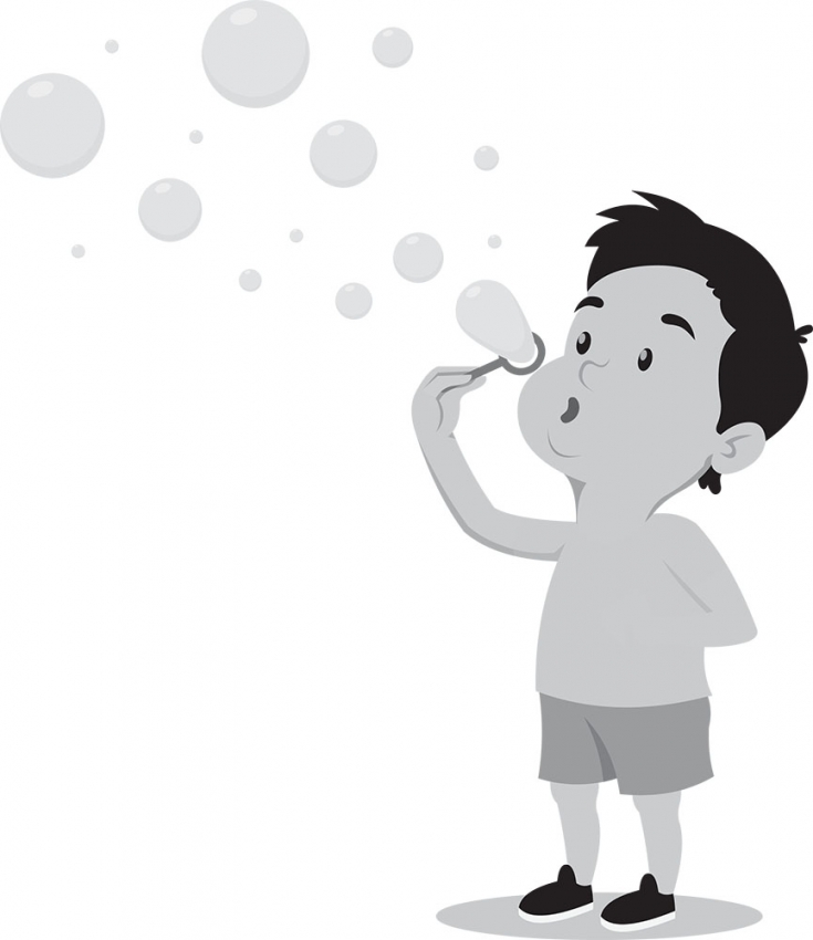 blowing bubble clipart black and white