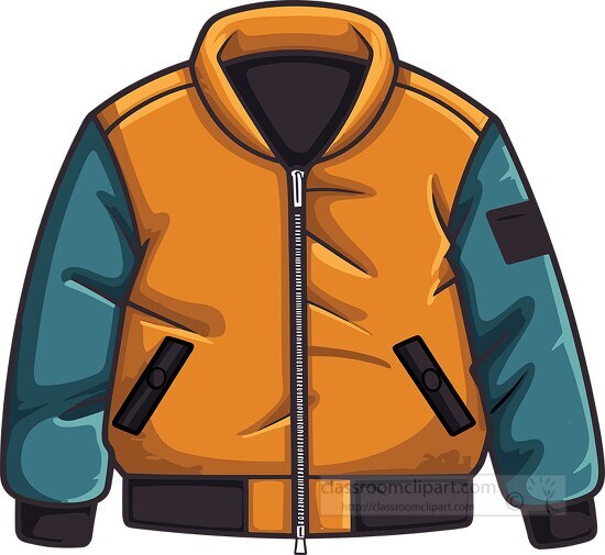 Fashion Clothing Clipart-boys winter jacket with zipper clip art