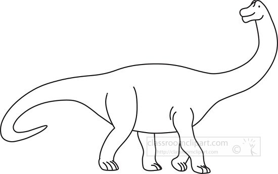 brachiosaurus black outline clipart 50