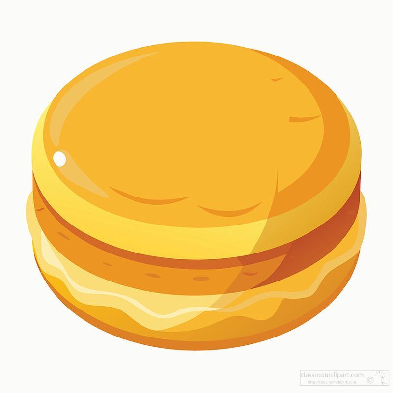 savory breakfast sandwich with a fluffy egg, melted cheese, and a toasted bun - breakfast clipart