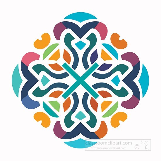 bright colors celtic knot design clip art