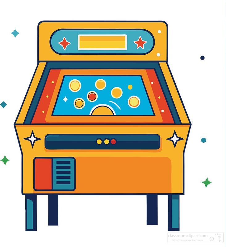 Bright Pinball Machine Vector Art