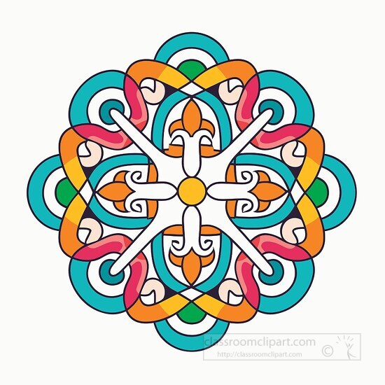 brightly colored celtic knot design pattern clip art