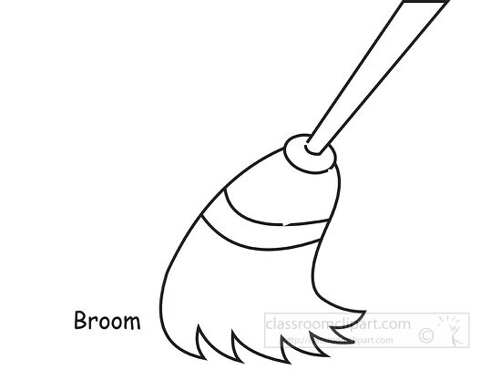 broom black outline