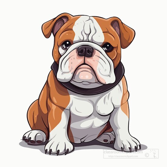 brown and white bulldog clip art