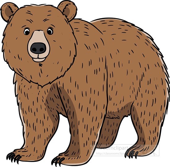 brown bear cartoon with a friendly face